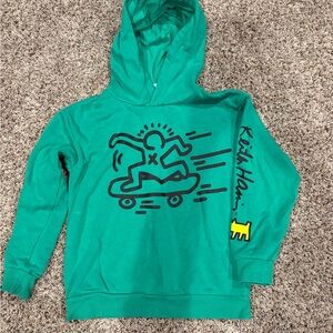H&M Keith Haring Kids' Green Skateboard Hoodie
